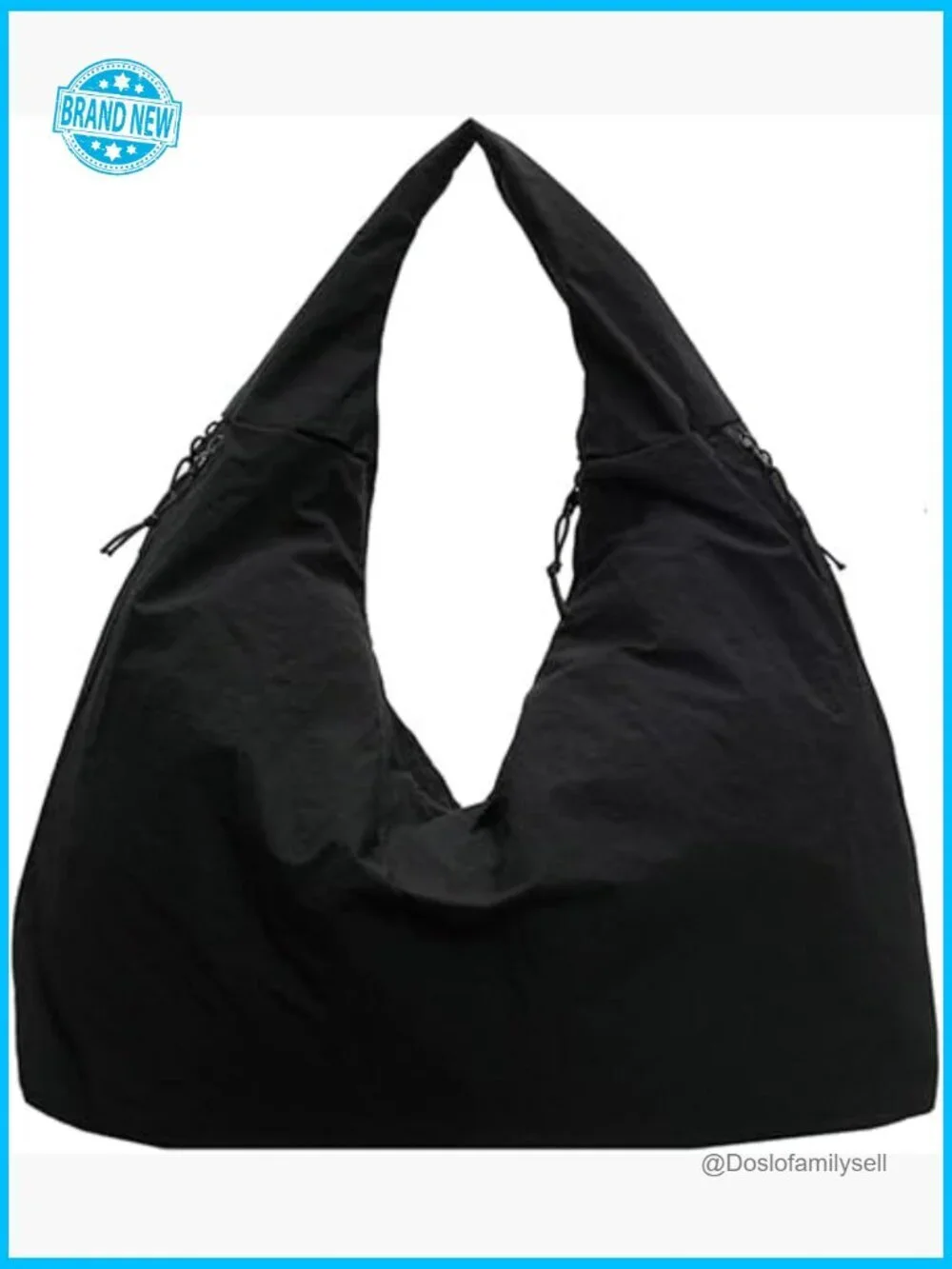 Slouchy Nylon Hobo Bag Crescent Crossbody Tote Travel Beach Purse Trendy
